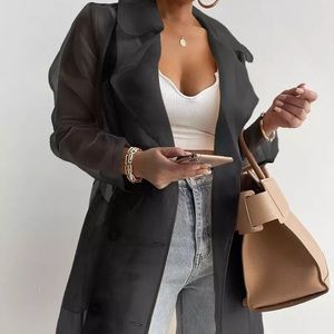 Organza trench coat